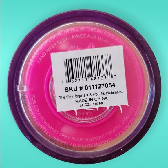 Starbucks Color-Changing Tumbler 24 Oz Hot Pink With Lid & Straw - Picture 5 of 5